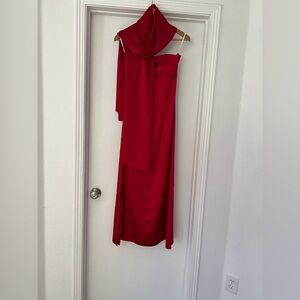 Jessica McClintock strapless evening gown in red Size 2